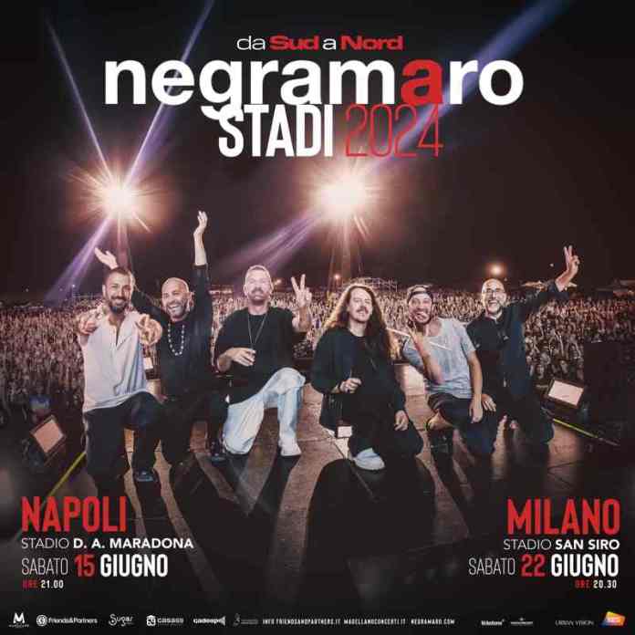 Negramaro Tour da sud a nord 15 giugno 2024 Stadio Maradona Napoli