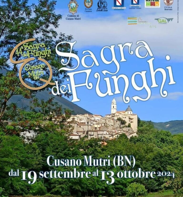 Sagra dei funghi cusano mutri dal 19 settembre al 13 ottobre 2024