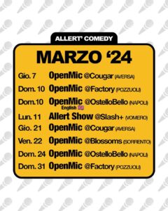Cena spettacolo Allert Comedy - Open Mic