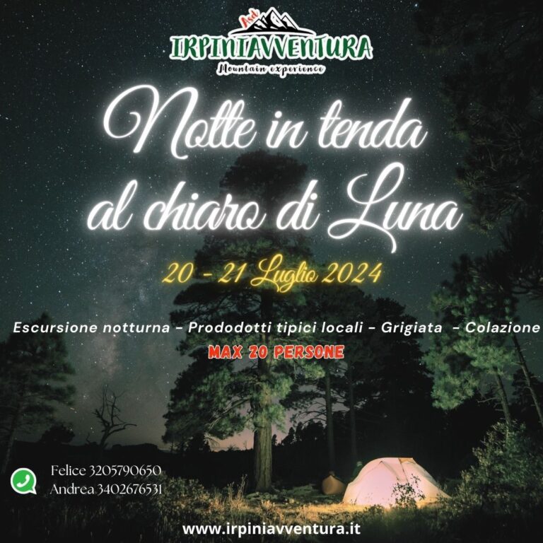 Escursioni in Campania Notte in tenda al chiaro di luna