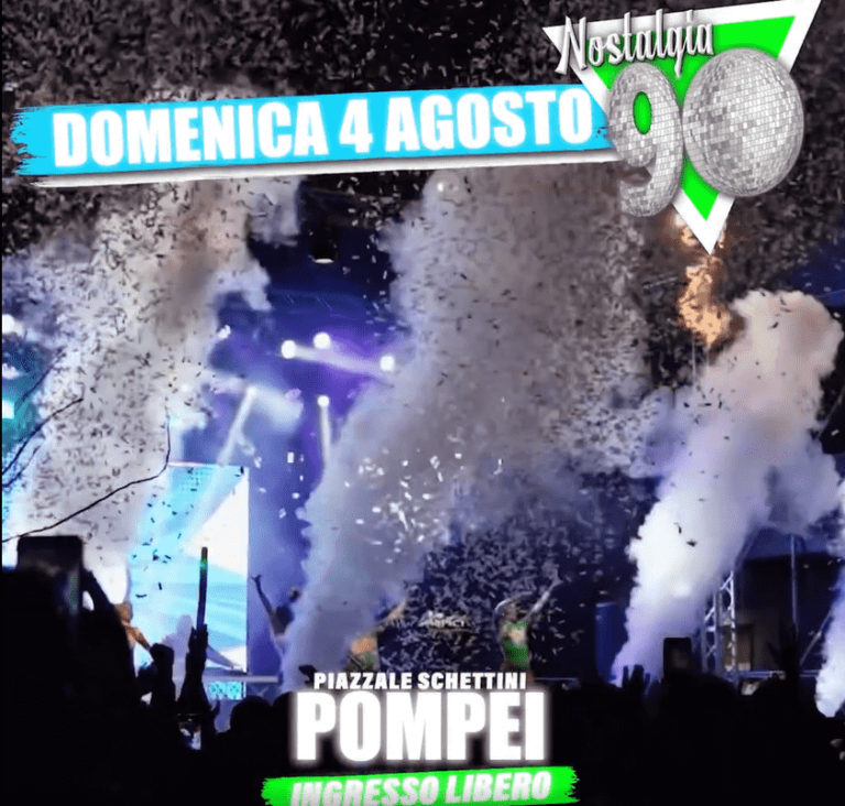 Eventi weekend in Campania dal 2 al 4 agosto Nostalgia 90 live