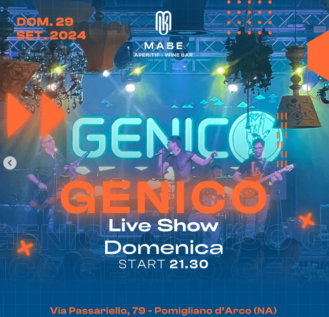 Eventi weekend in Campania dal 27 al 29 settembre Genico Live Show