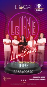 Cene spettacolo in Campania Le Iene Live band