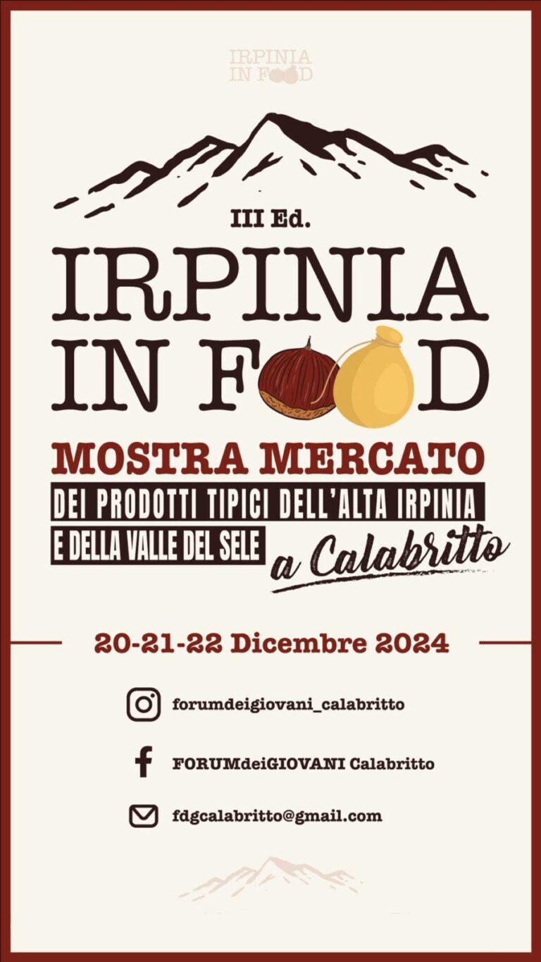 Eventi weekend in Campania dal 20 al 22 dicembre IRPINIA IN FOOD